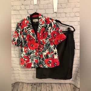 Le Suit floral skirt suit set - NWT